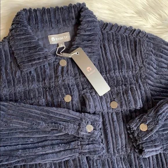 nwt // tractr girls corduroy patch pocket crop jacket